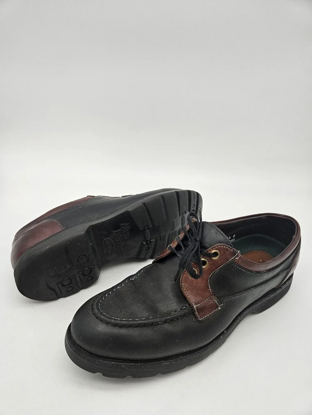 VTG Allen Edmonds Lifestyles Boat Shoes Brown  Leather  Men 10.5 B Made in USA